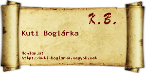 Kuti Boglárka névjegykártya